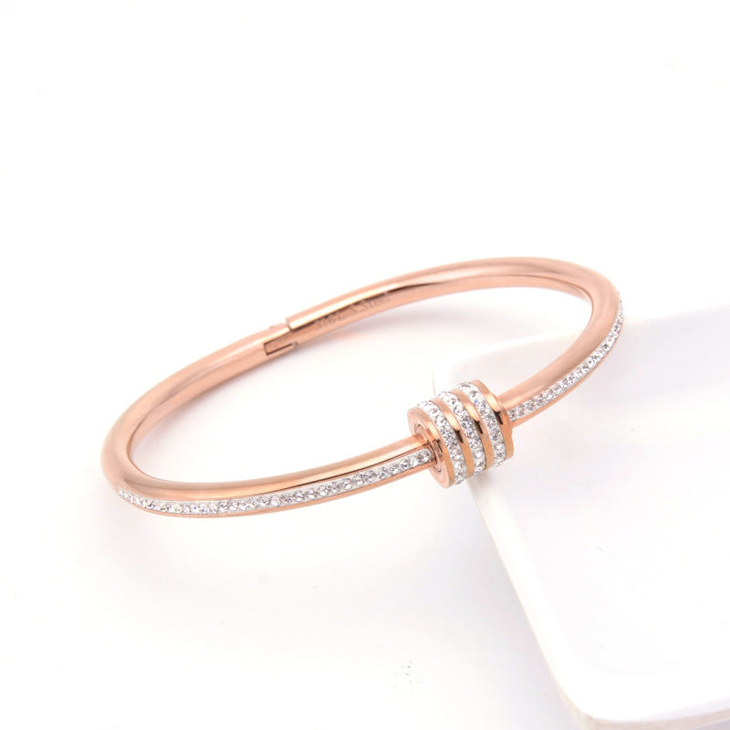 Fashion Diamond-studded Titanium Steel Bracelet Women Fashion Diamond-studded Titanium Steel Bracelet Women